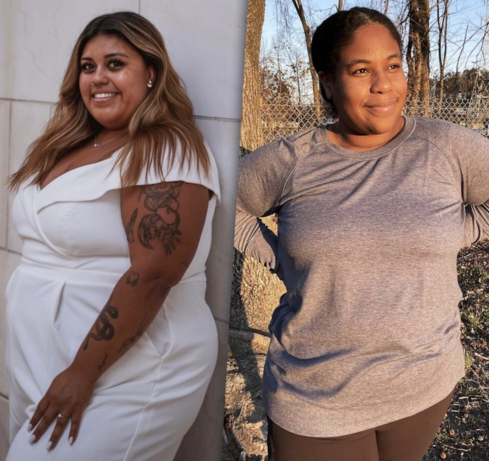 Maria's weight loss transformation showing before and after photos