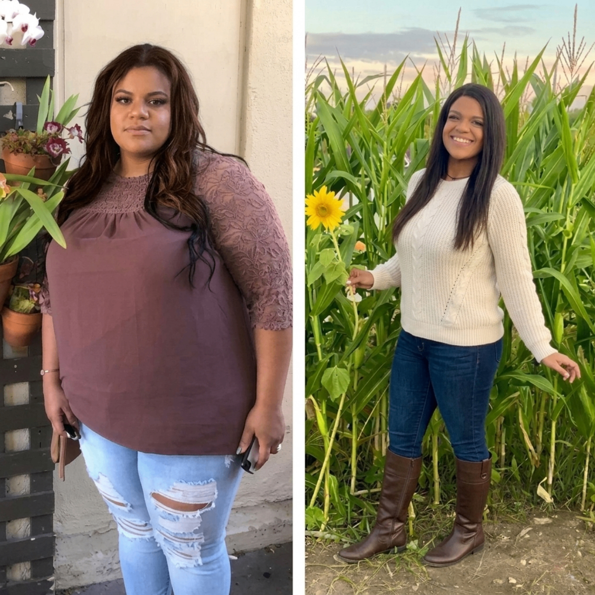 Before and after transformation